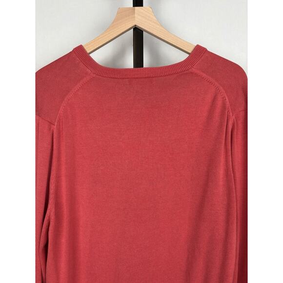 Brooks Brothers 346 Silk Blend V-Neck Pullover Sweater L Red Orange Classic - Picture 6 of 10
